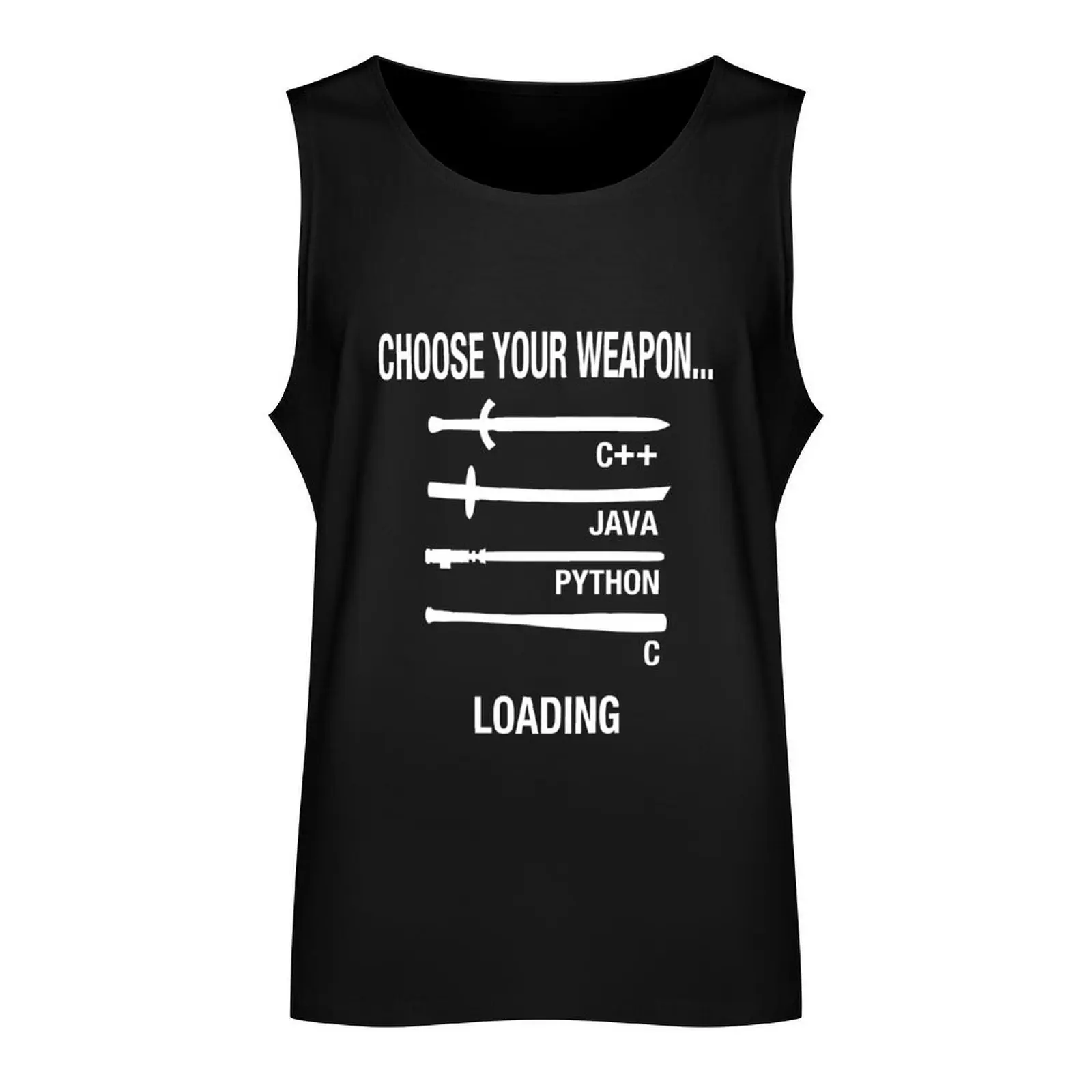 Choose Your Weapon Programmer Joke Tank Top gym men sports vest gym shirt man