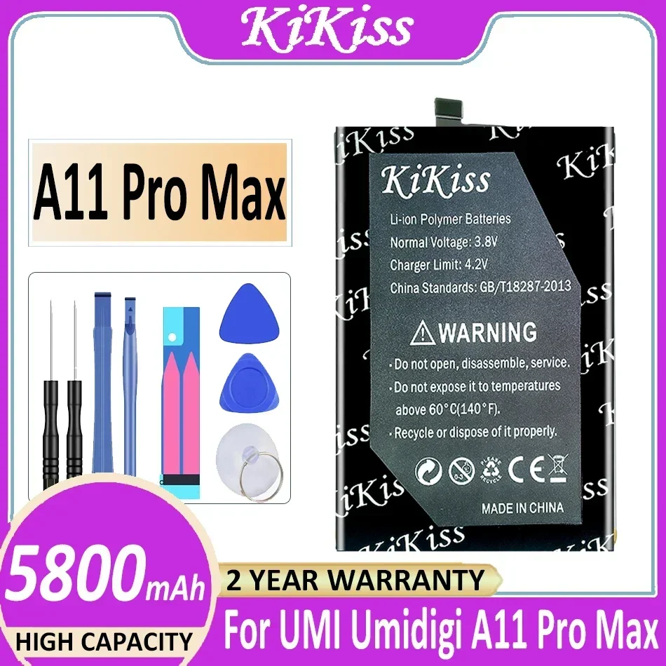 KiKiss Battery A11Pro Max 5800mAh For UMI Umidigi A11 Pro Max Mobile Phone Bateria