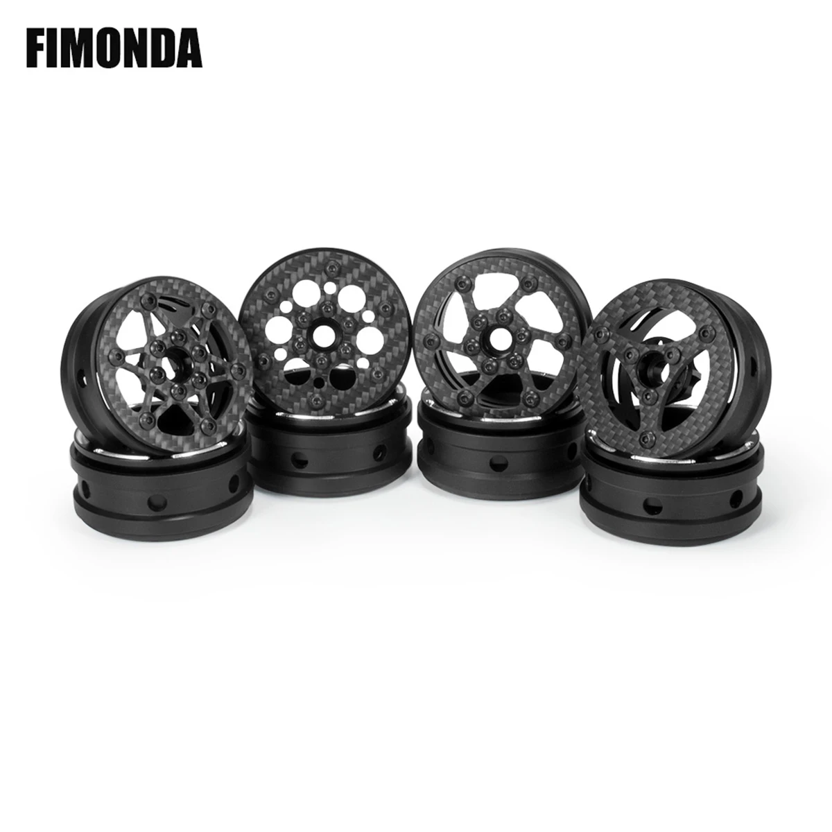 1.9 Inch Aluminum Carbon Fiber Wheel Rims for 1/10 RC Crawler Cheater Rigs Capra SCX10 TRX4 TF2 Gmade R1 Element Enduro 1.9S DIY