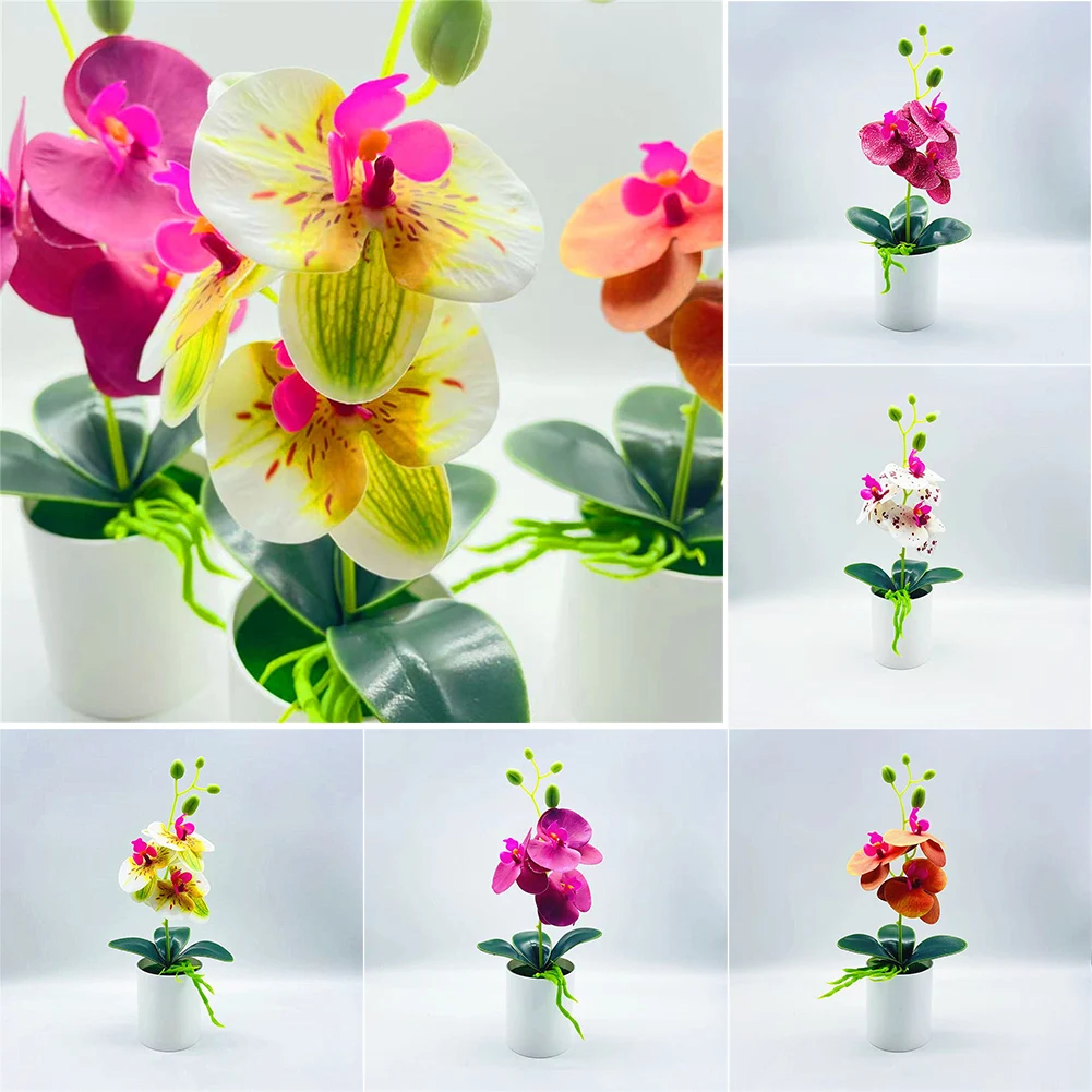 

Decoration Bonsai Weather-resistant Simulation Bonsai No-watering Reusable Wedding Decorative Artificial Orchid Flower With Pot