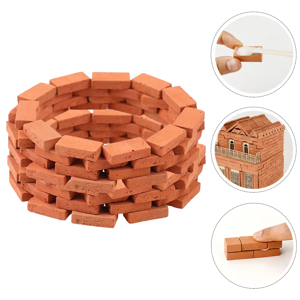 

Mini Small Red Brick Miniature Bricks Handmade Layout Decors Artificial Wall Tails Simulated Models Building Blocks