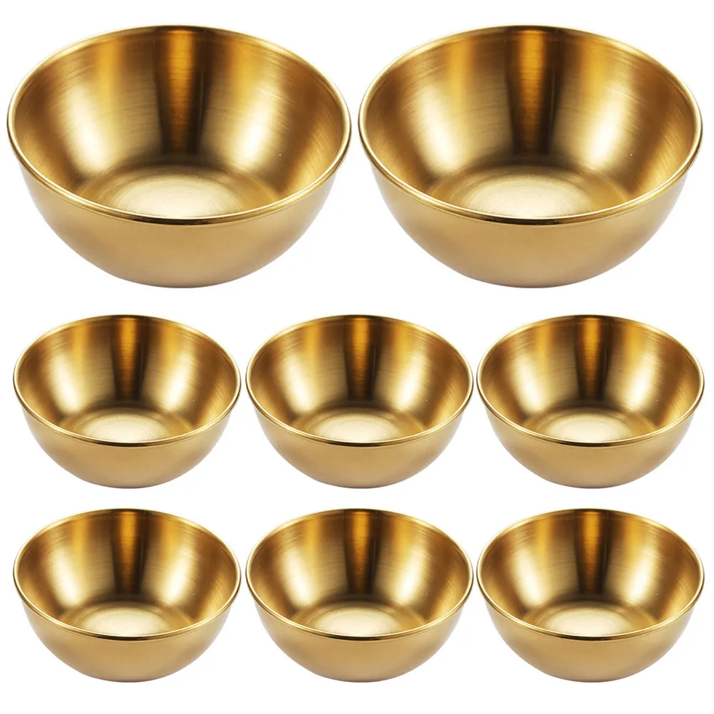 

Seasoning Condiment Dish Japanese Sauce Creative Dipping Bowls Metal Plate Jam Cups Stainless Steel Dishes