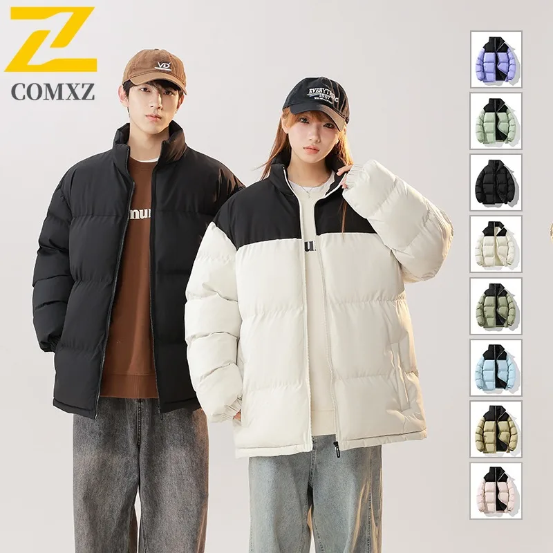 سترة مبطنة للرجال من COMXZ بياقة واقفة لركوب الدراجات في الهواء الطلق سترة سميكة دافئة على طراز الشارع حماية من البرد معطف شتوي جديد مبطن