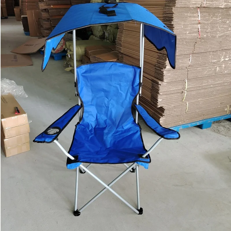 Outdoor Portable Folding Camping Chair, Ultralight Stainless Steel Armchair, Nature Hike, Leisure Beach, Fishing, Sunshade