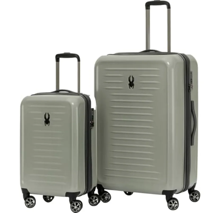

Spyder Rails 2 Piece Luggage Set with 360 Spinner Wheels TSA Approved Lock Expandable Hard Shell Suitcases 20 Inch Carry On + 2