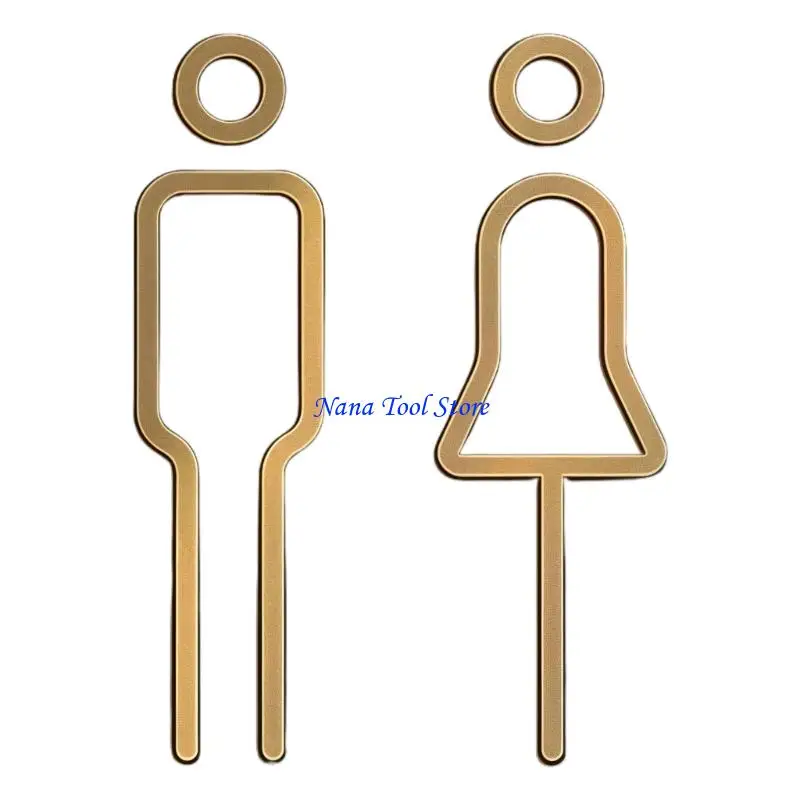 31GJ Golden Black Metal Toilet Plaque Rustproof Simple Mounting Household Decoration