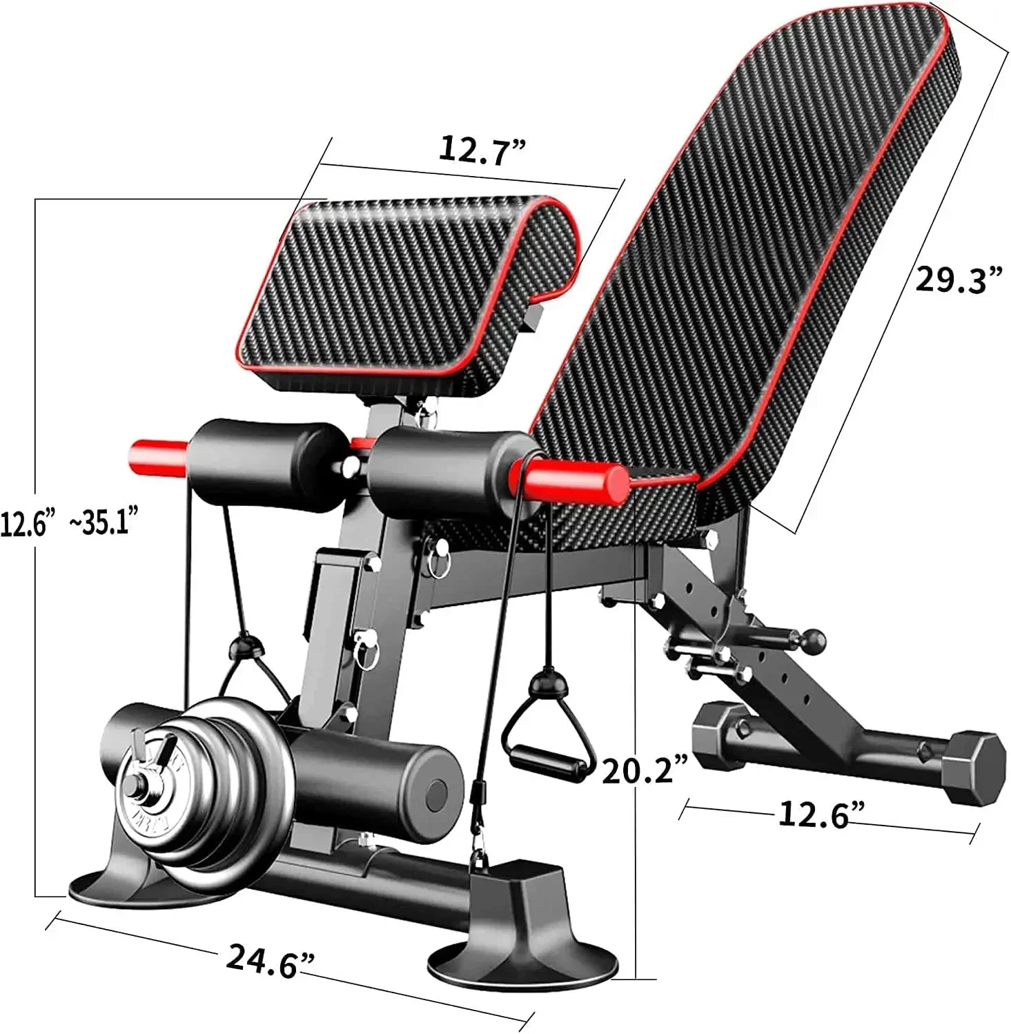 Foldable Fitness Weight Bench with Height, Adjustable for Home Gym, Full Body Workout