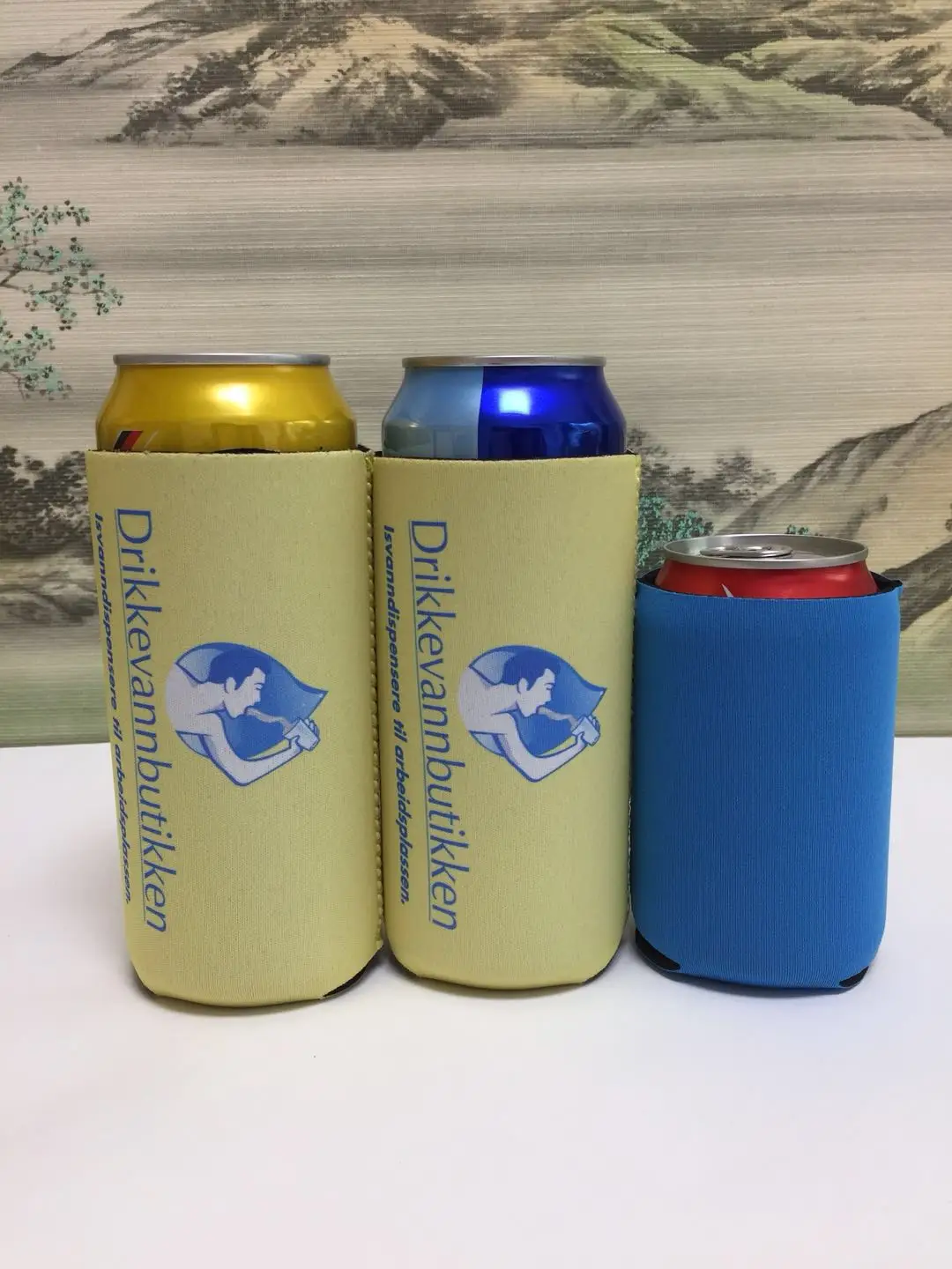 100pcs Print in Your Logo Taller Size Beer Can Cooler for 500ml Cans Bottles Real Thermal Coozie Sleeve Bulk Wedding Gifts