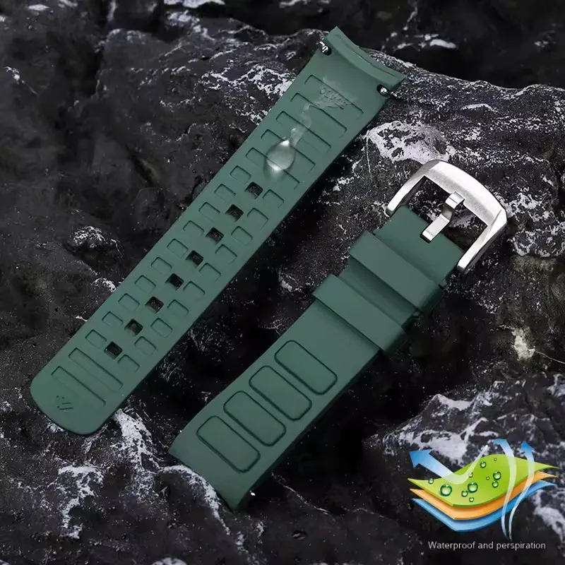الأصلي منحني الرجال حزام ساعة مطاطي ل ميدو جديد Multifort TV M049.526 الرياضة حزام الساعات الإفراج السريع الأخضر الأزرق حزام سيليكون