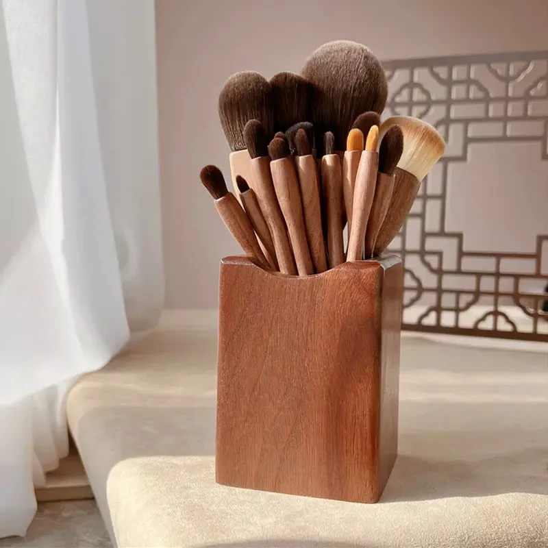 New Walnut Makeup Brushes Set Professiona High Quality Powder Bronze Blending Foundation Sculpting Eyeshadow Cosmetic Brush Kits