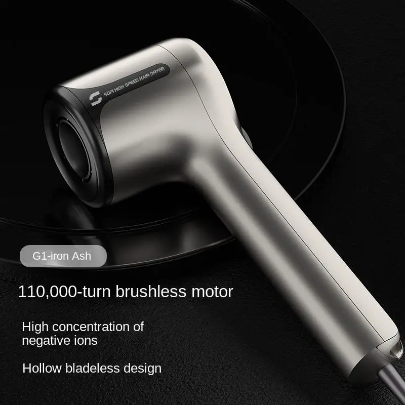 Negative Ion Brushless Hair Dryer Cold Button Light and Low Noise with 2 Magnetic Nozzles Salon Use Professional Hair Dryer