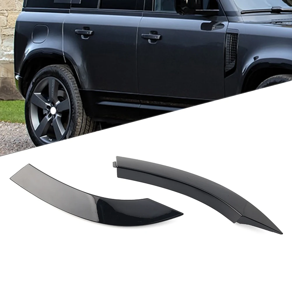 1 Pair Gloss Black Car Rear Wheel Front Arch Door Molding For Land Rover Defender 90 110 2020 2021 2022 2023 LR130538 LR130536