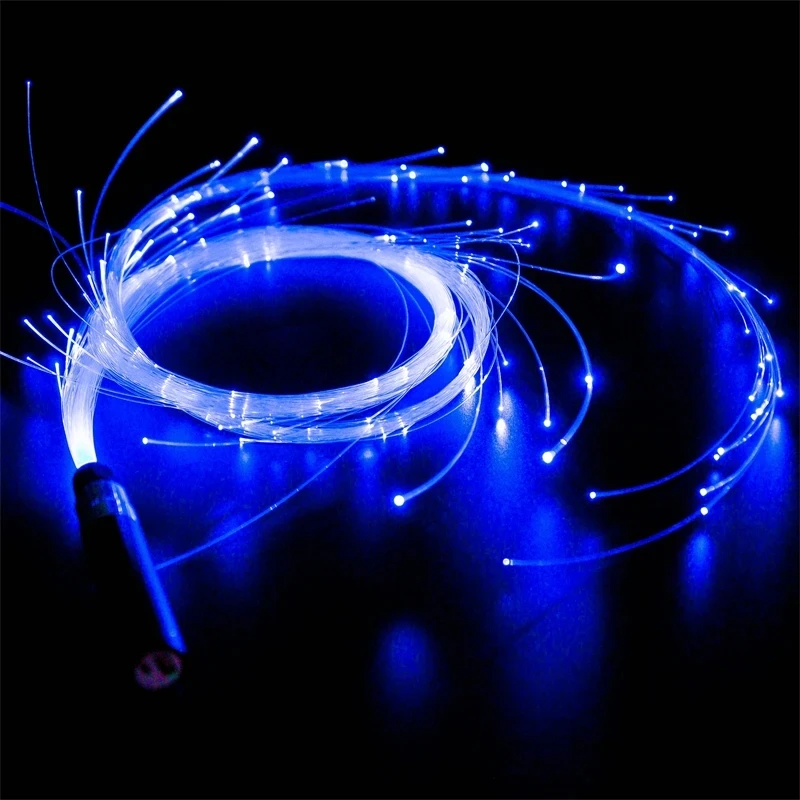 USB Rechargeable LED Fiber Optic Dance Whip Multi Color Glow Light Stick for Party Performance Rave DJ Night Club Stage Show