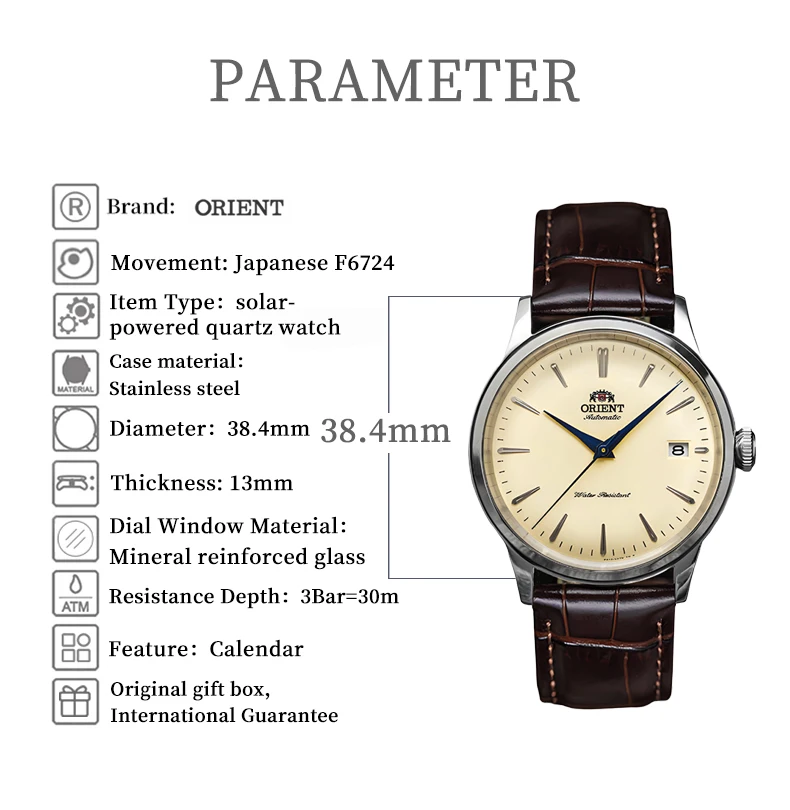 Orient Original Japanese Men's Watch Automatic Mechanical Watches Waterproof Business watch RA-AK0702Y10B