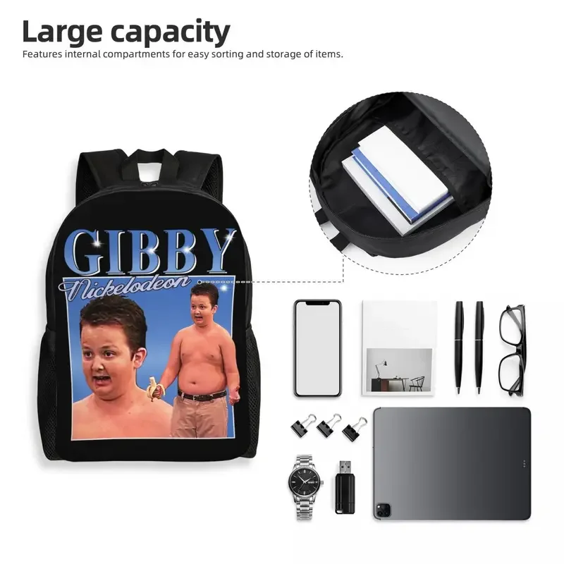 Funny Gibby Meme Icarly Backpacks for Girls Boys TV Show Noah Munck School College Travel Bags Women Men Bookbag 15 Inch Laptop