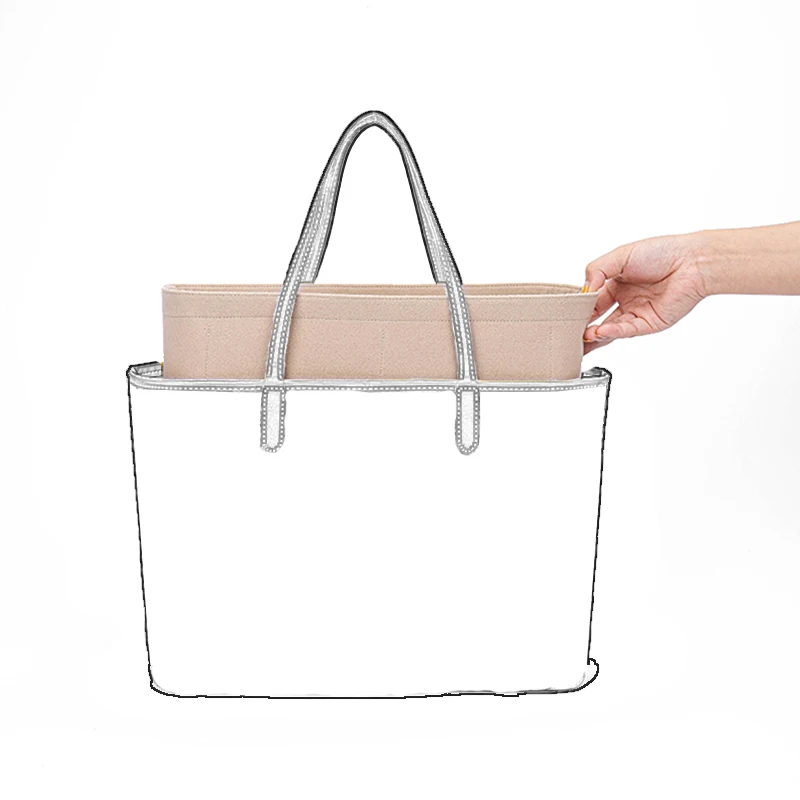 Felt Insert Bag Organizer For Goyard Tote Makeup Handbag Organizer Travel Inner Purse Women Portable Cosmetic Bags