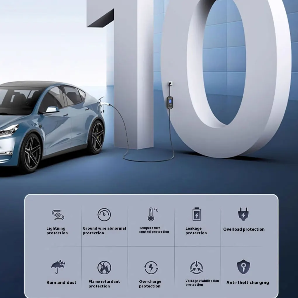 

Портативное зарядное устройство для электромобилей типа 2, управление через приложение WIFI и зарядное устройство для электромобилей, зарядное устройство для электромобилей Type 2, портативное EV AU + TYPE2