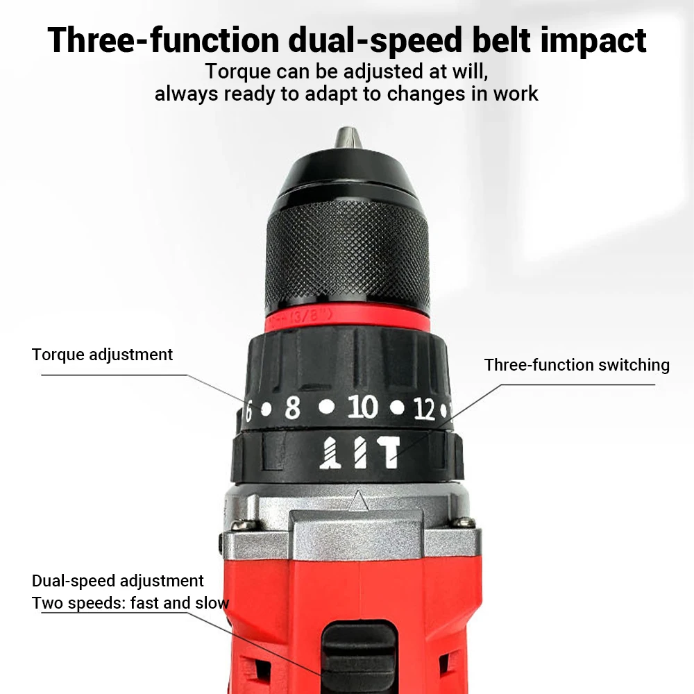 مثقاب احترافي بدون فرش مدمج 20 تروس وتصميم خفيف الوزن مثقاب كهربائي بدون خطوات لبطارية ماكيتا #6