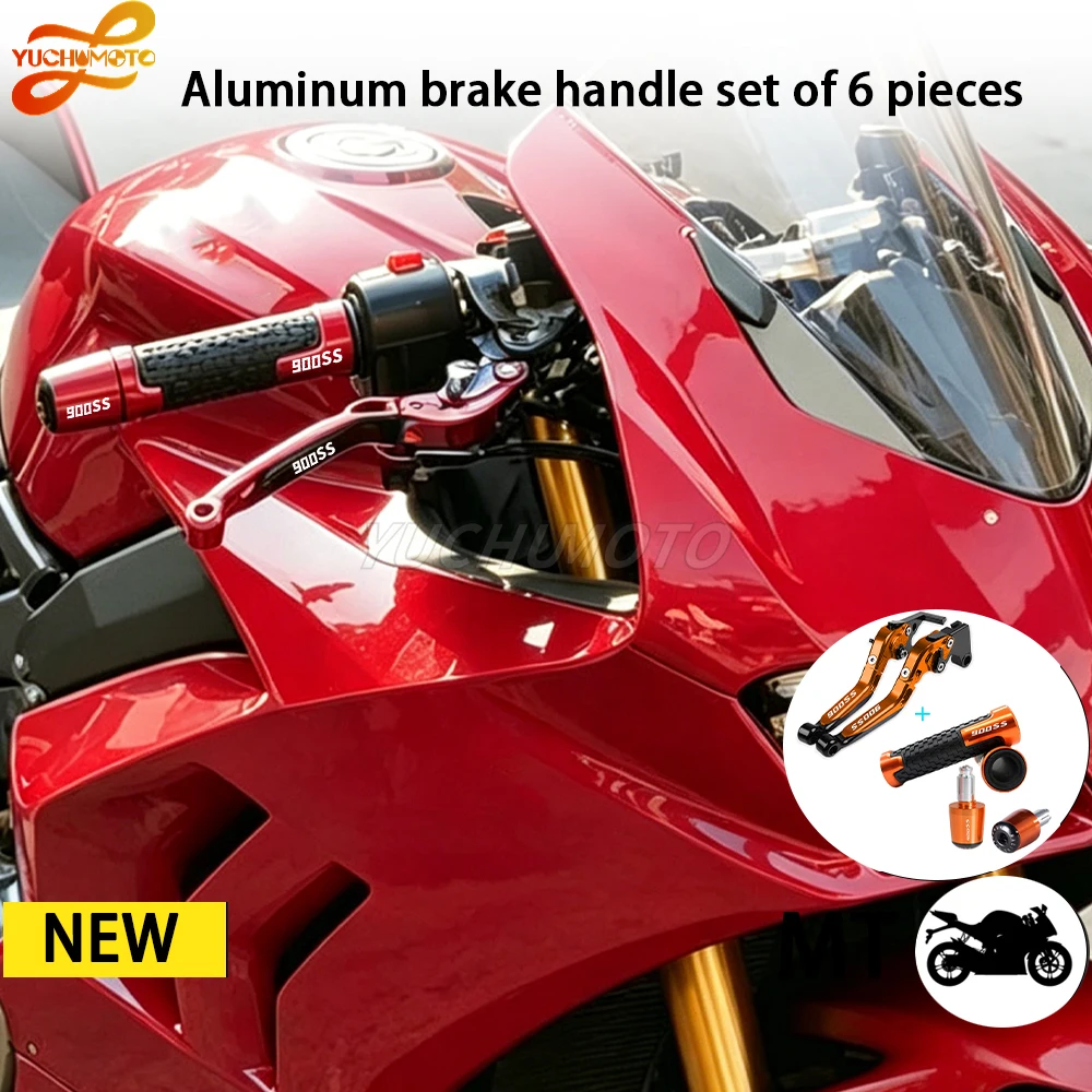 

Motorcycle CNC Adjustable Clutch Brake Levers Handle Bar End Grips Caps Motorcycle Accessories For DUCATI 900SS 1998-2006