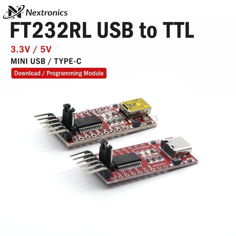 1/3/5/10PCS FT232RL FTDI USB to TTL Serial Adapter Module MINI Type-C 3.3V 5V Converter for Arduino Pro Mini MCU Programming