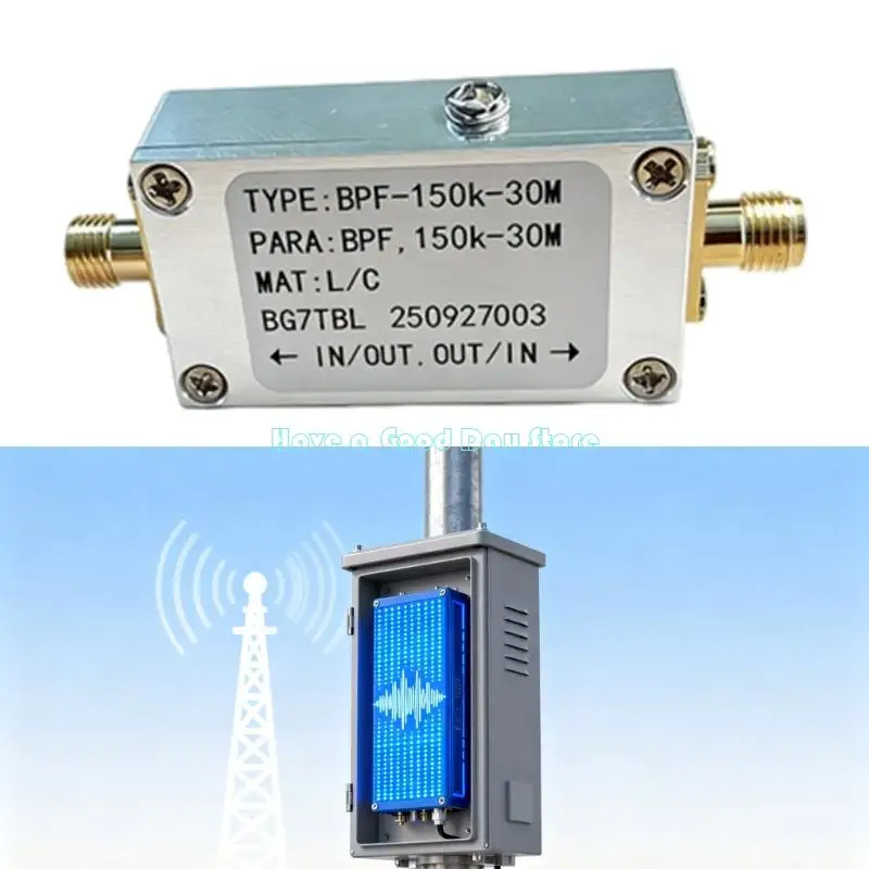 462D BPF-150K-30M 150kHz-30MHz Bandpass Filter 50ohm Filter with SMA Female Adapter Low Insertion Communication