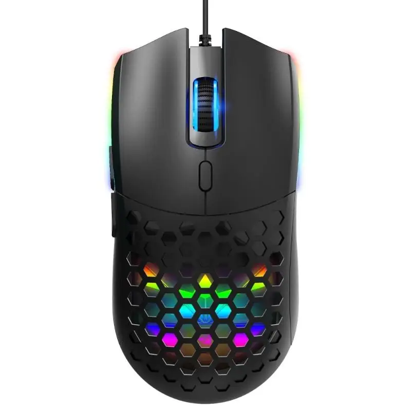 R53C RGBs Illuminates Cord Opticals Mouse Hollows Design 6 Programmable Button 6400DPI For Desktop Office Gaming