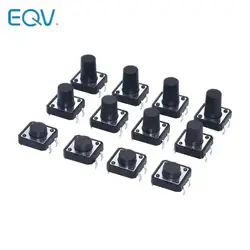 20PCS 12x12 12*12*4.3mm 5mm 6 7 8 9 10 11 12 13 14 15 16 17 4Pin Tactile Tact Push Button Micro Switch Self-reset DIP Switches