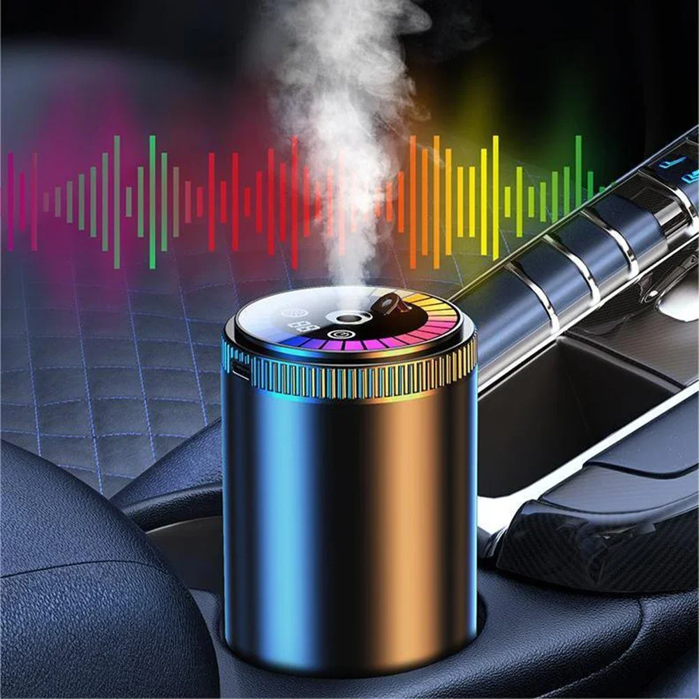 Car Air Freshener Essential Oil Fragrance Diffuser Smell Distributor Rechargeable Aromatherapy Scent Air Refresher LED Light