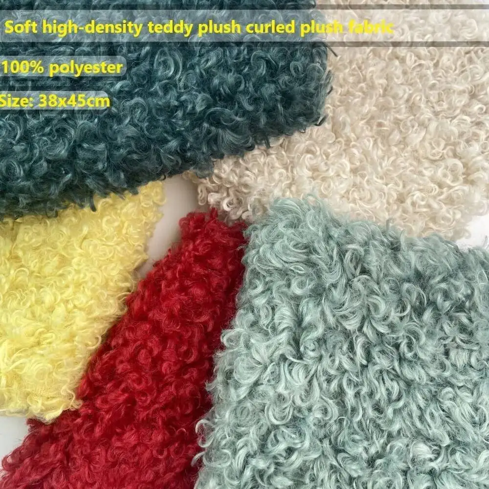 Artificial Simulation Fur Teddy Plush Fabric 38x45cm Mink Soft Curly Plush Fabric DIY Clothing Sewing Accessories Doll Hair