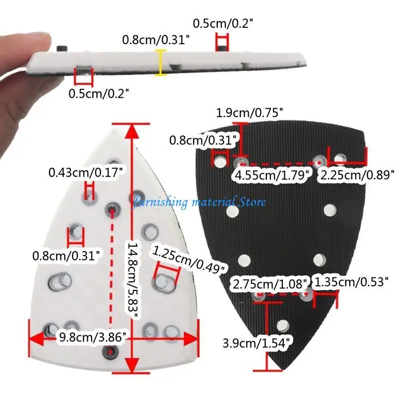 Y5GD 三角フックとループ サンディング ディスク 4 ネイル 7 穴 研磨ディスク 便利な交換プレート 400-REQ に適合