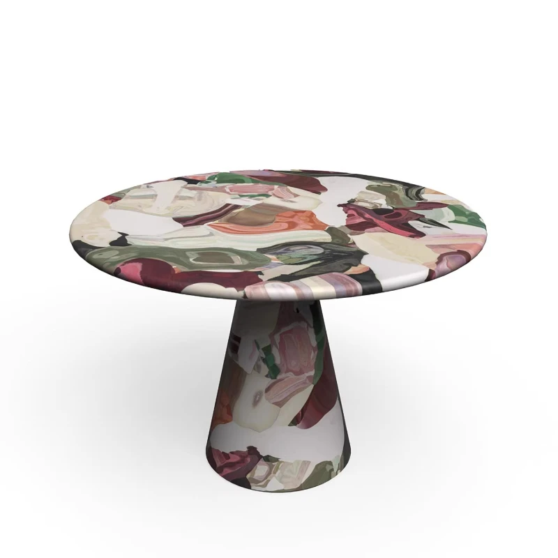 FRP, oil painting table creative light luxury casual hand-painted graffiti meal coffee table