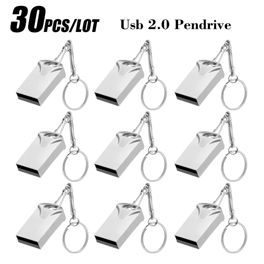 

30pcs New Super Mini Metal Usb Flash Drive Pen Drive 4GB 8GB 32GB High Speed Memory Stick U Disk 64G Pendrive 2.0 Memoria Usb