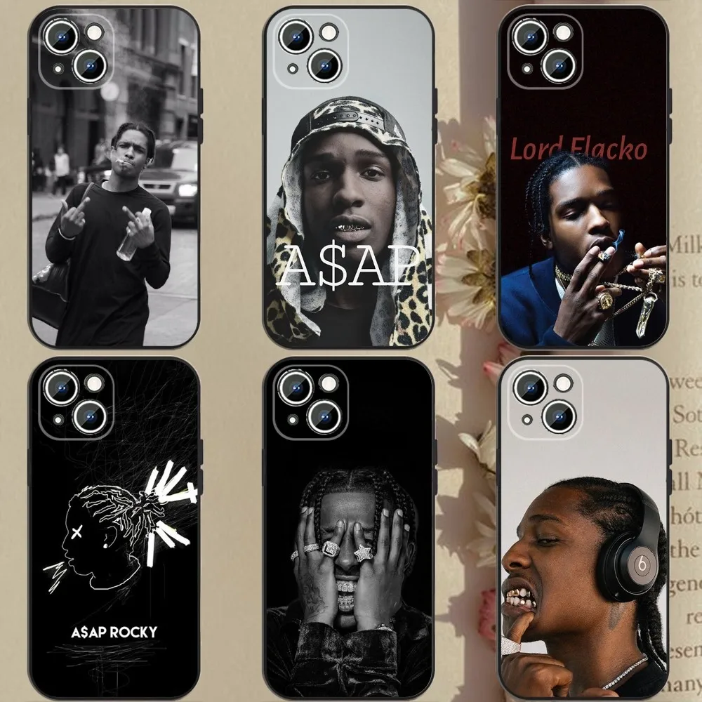 A-ASAP-Rocky-S Rapper  Phone Case For Apple iPhone 15,14,13,12,11,XS,XR,X,8,7,Pro,Max,Plus,mini Silicone Black Cover