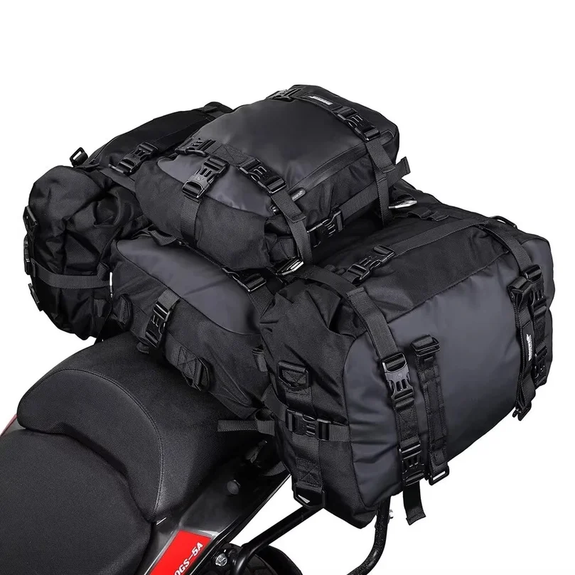 Motorcycle Rear Seat Bag 8L Waterproof Saddle Side Bag Luggage Pack MultiFunction Shoulder Bag Backpack