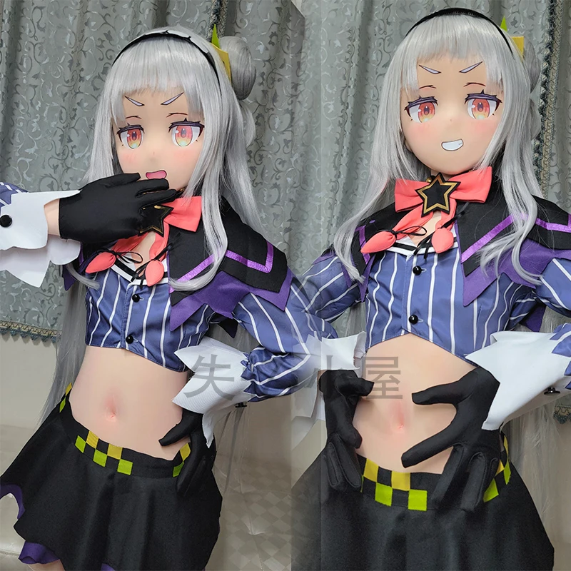 COS-HoHo Anime Vtuber Hololive Murasaki Shion Game Suit Lovely Uniform Cosplay Costume Halloween Party Role Play Outfit Women