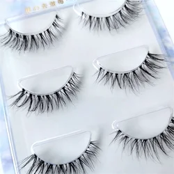 NEW 3pair Mink Eyelashes Clear Band Eye Lashes Crisscross Transparent Band False Eyelashes Handmade Dramatic Lashes Upper Lash