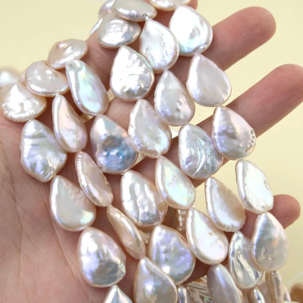 

14-15x19-20mm 1 strand Natural Freshwater Pearl Beads Teardrop Shaped for Jewelry Making DIY Necklace Bracelets Accessories