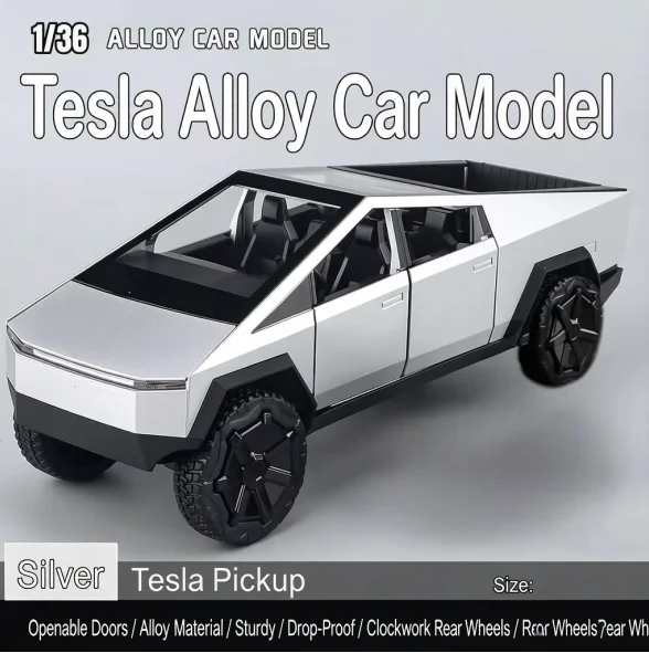 

1:32 Cybertruck Pickup Toy Alloy Off-road Die-cast Metal Model Sound and Light Return Toy Gifts, Birthday Gift for Children.