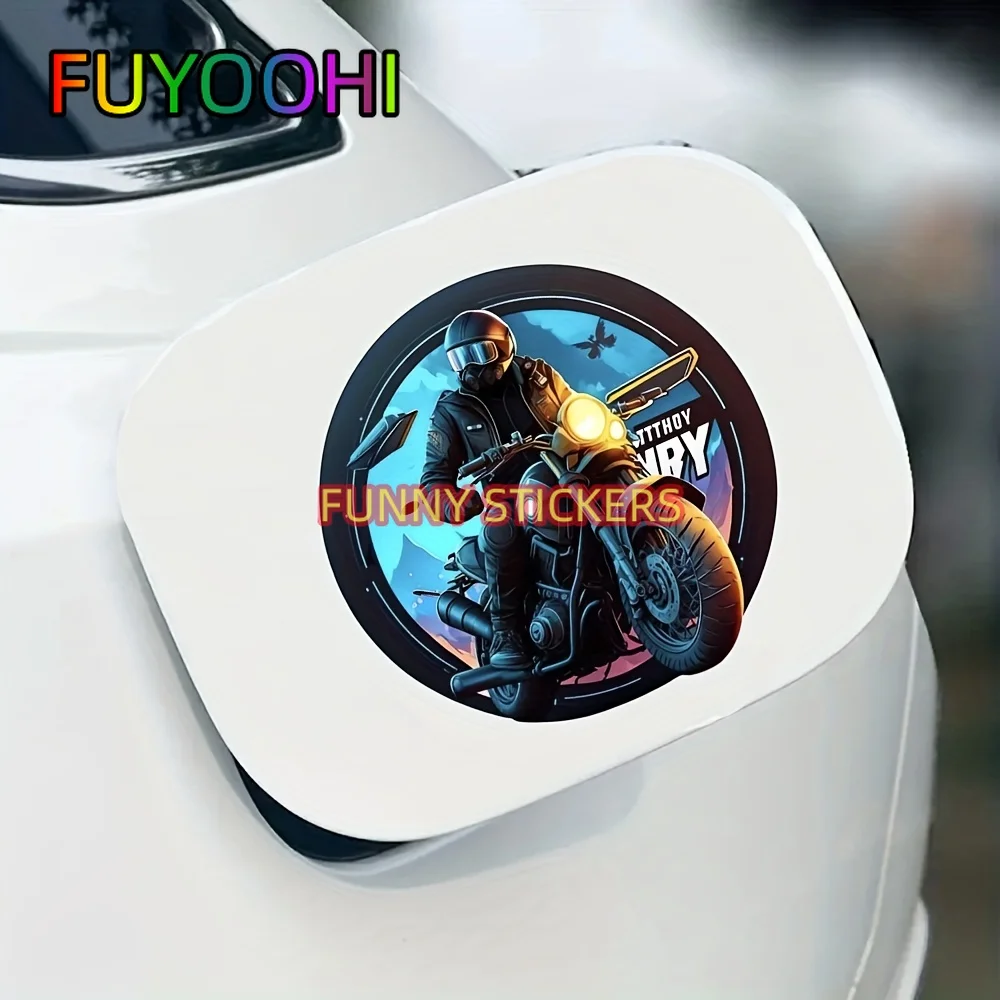 FUYOOHI Motorcycle Rider Car Decal,Body Scratches Barrier Motorcycle Laptop And Window Universal Decals