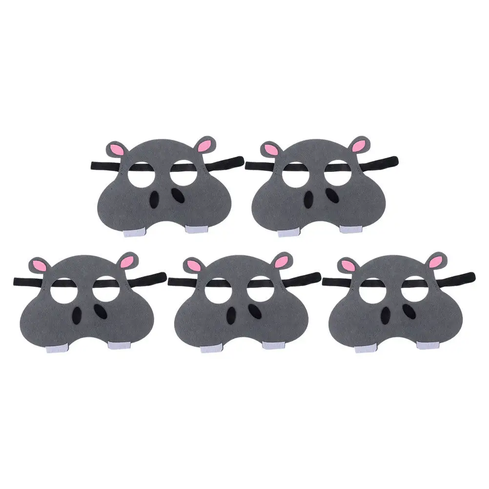 5Pcs Comfortable Non-Woven Fabric Animal Mask Lovely Cute Cartoon Animal Mask for Kids Party Cosplay Stage Performance Halloween