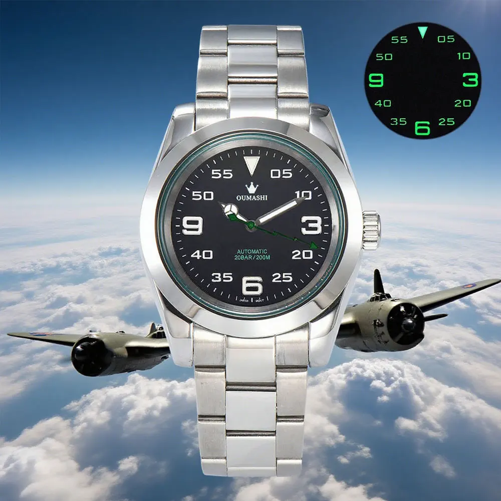 39mm Luxury Men's Custom Watch NH35 Movement Sapphire Glass Stainless Steel Waterproof Watch
