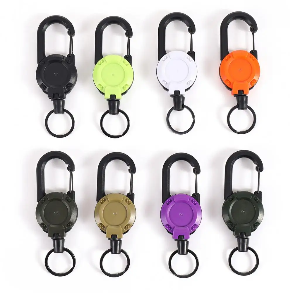 

Portable Retractable Buckle Keychain Carabiner Badge Holder Portable Telescopic Anti Lost Keychain Clip Camping Accessories