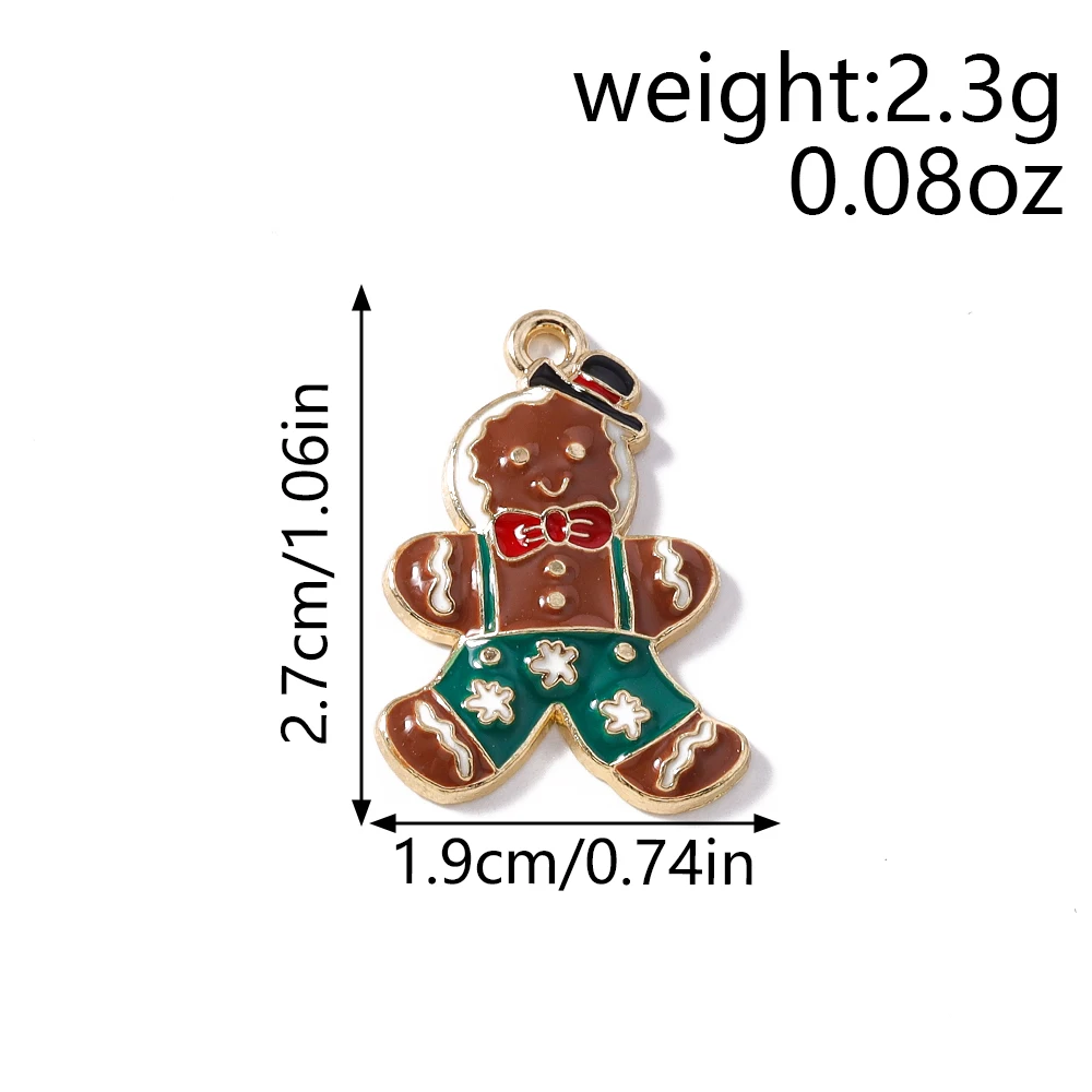 Tusember 10 Stück Emaille-Weihnachts-Lebkuchenhaus-Charms für Weihnachten, Halsketten, Ohrringe, Armbänder, Anhänger, Basteln – Detail 22