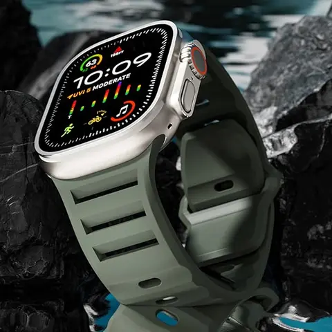 Apple watch 울트라 2 밴드 용 실리콘 스트랩 49mm 45mm 44 mm 42mm 액세서리 스포츠 correa 팔찌 iwatch 시리즈 9 8 7 6 SE 5 4