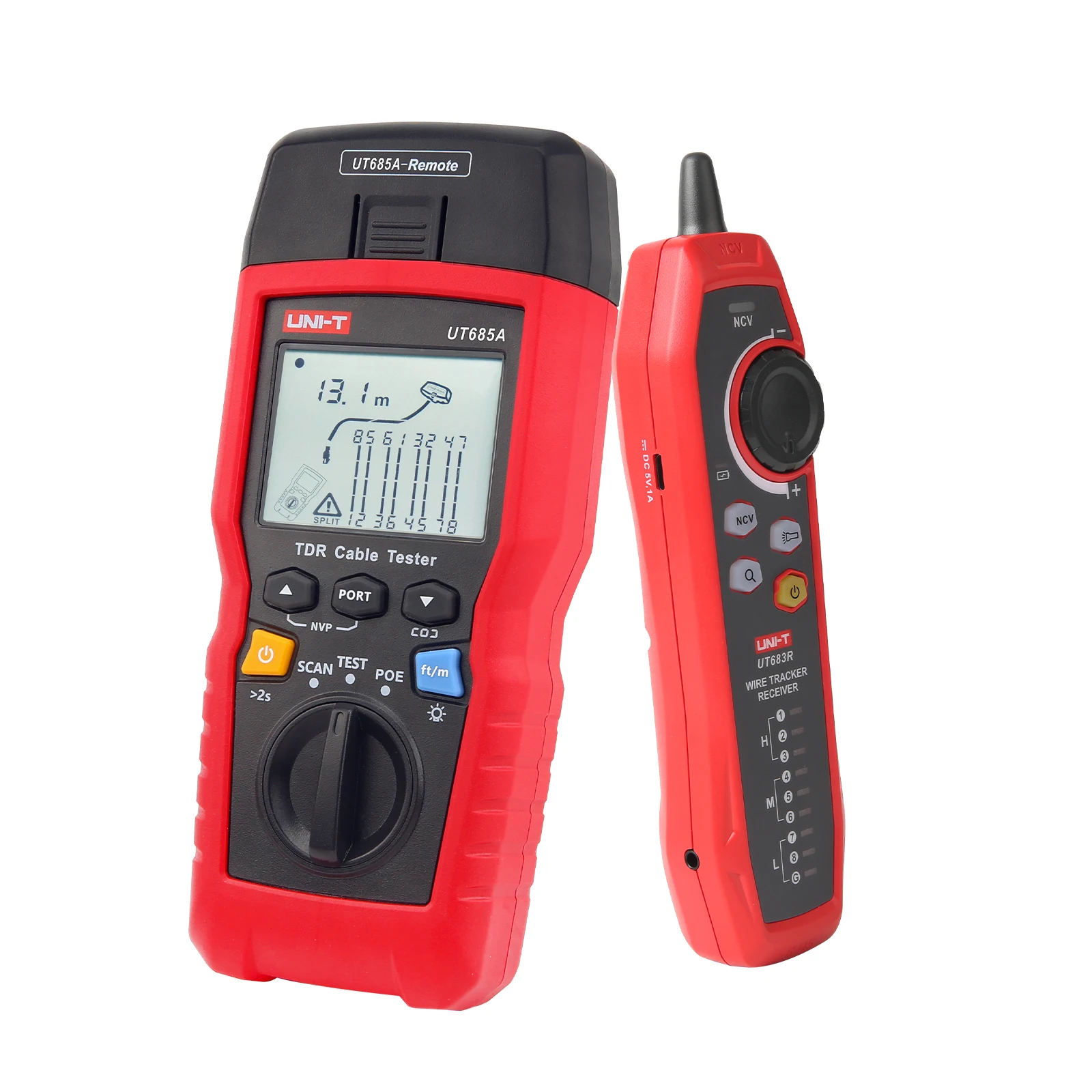 UNI-T UT685A KIT TDR Cable Tester; Network cable length, cable ID, and fault location distance testing / Digital cable tracer