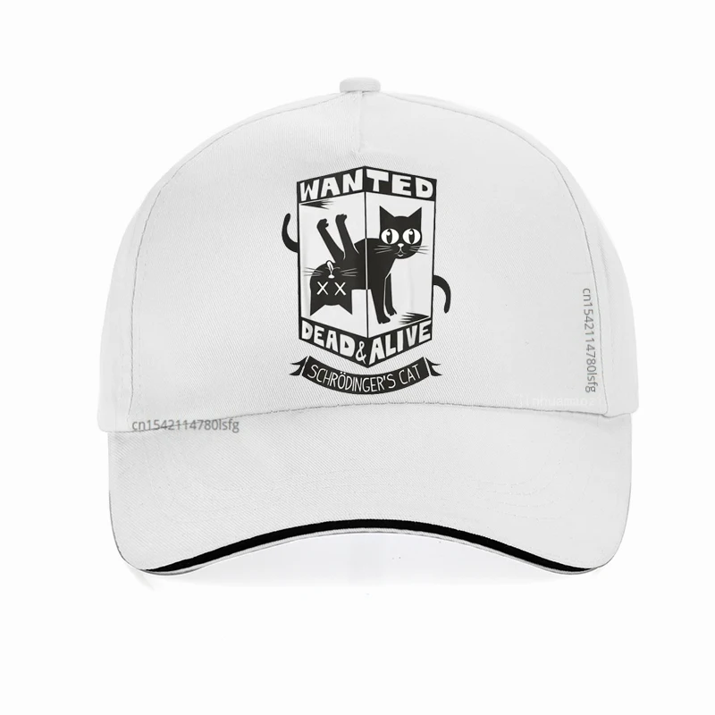 Wanted Dead And Alive Cat hat Schrodinger Cat Golf Cap Funny Geek Digital Print Baseball Caps gorras