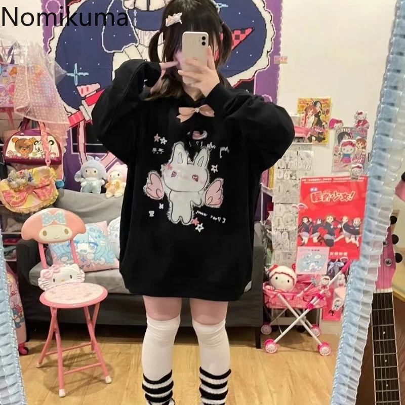 Harajuku Anime Hoodie Women\'s Clothing Long Sleeve Casual Hooded Japanese Y2k Tops 2024 Ropa Mujer Fashion Streetwear Sweatshirt