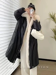 Women's Winter Down Coat High-end White Goose Down Jacket Long Parka Fashion Fox Fur Large Fur Collar Goose Down Women's Coat