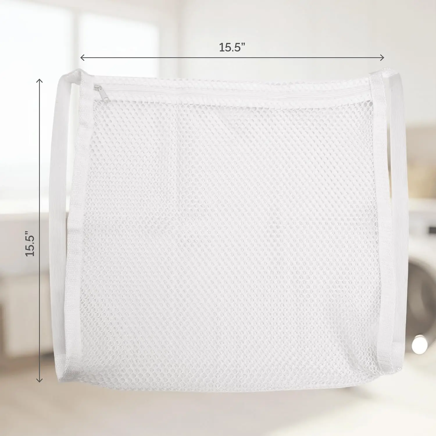 Sneaker Dryer Bag, Dryer Door Shoe Net with Elastic Straps, Sneaker Laundry Bag for Shoes, White, 15.5 Inch x 15.5 Inch, 1 Pack