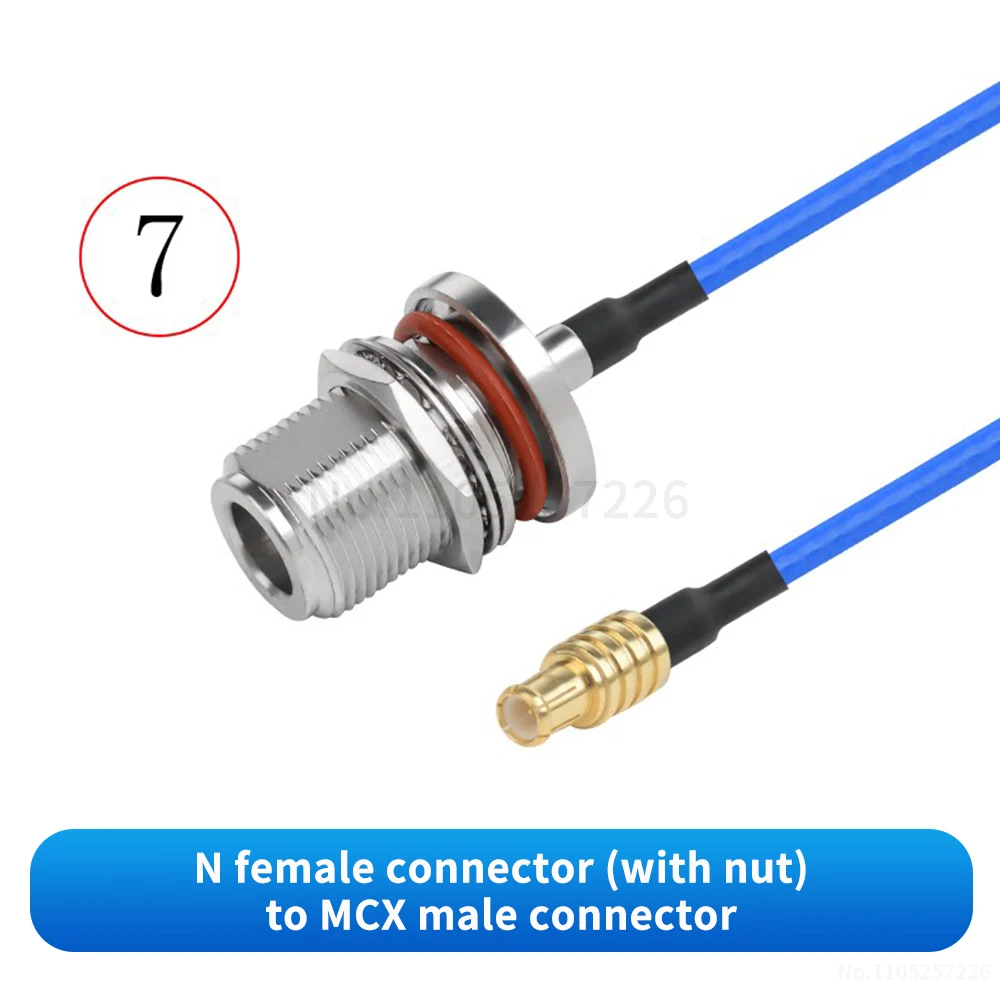 N-to-MCX male/female adaptor (ultra-flexible RG316 blue RF extension cable) N-to-MCX antenna signal extension cable (1 pcs)